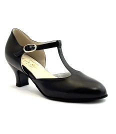Scarpe da ballo donna ballo da sala liscio standard latino tango articolo 2040 pelle nera suola bufalo tacco 50