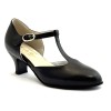Scarpe da ballo donna ballo da sala liscio standard latino tango articolo 2040 pelle nera suola bufalo tacco 50