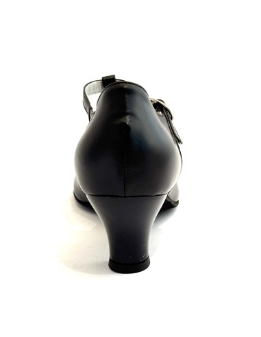 Scarpe da ballo donna ballo da sala liscio standard latino tango articolo 2040 pelle nera suola bufalo tacco 50
