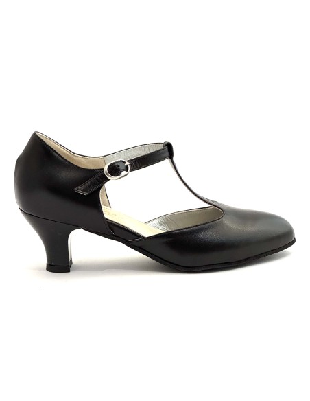 Scarpe da ballo donna ballo da sala liscio standard latino tango articolo 2040 pelle nera suola bufalo tacco 50