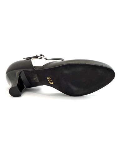 Scarpe da ballo donna ballo da sala liscio standard latino tango articolo 2040 pelle nera suola bufalo tacco 50