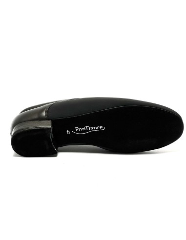 Scarpa da ballo uomo ballo da sala liscio latino americano tango argentino neoprene pelle nero suola bufalo tacco 20