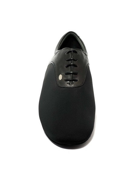 Scarpa da ballo uomo ballo da sala liscio latino americano tango argentino neoprene pelle nero suola bufalo tacco 20