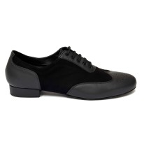 Scarpe da ballo uomo ballo da sala liscio latino caraibico tango articolo 870M pelle camoscio nero suola bufalo tacco 20