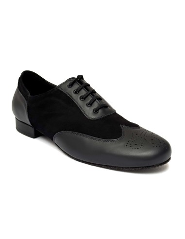 Scarpe da ballo uomo ballo da sala liscio latino caraibico tango articolo 870M pelle camoscio nero suola bufalo tacco 20