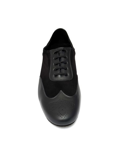 Scarpe da ballo uomo ballo da sala liscio latino caraibico tango articolo 870M pelle camoscio nero suola bufalo tacco 20