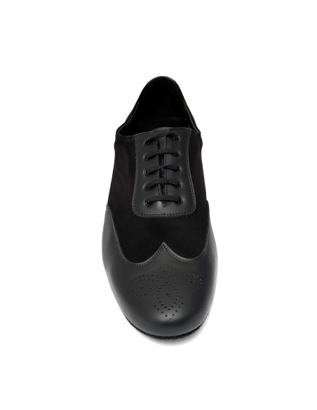 Scarpe da ballo uomo ballo da sala liscio latino caraibico tango articolo 870M pelle camoscio nero suola bufalo tacco 20