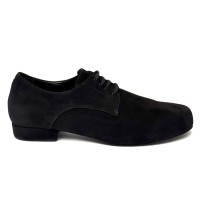 Scarpe da ballo uomo pallo da sala liscio latino tango articolo 887XL camoscio nero suola bufalo tacco 20