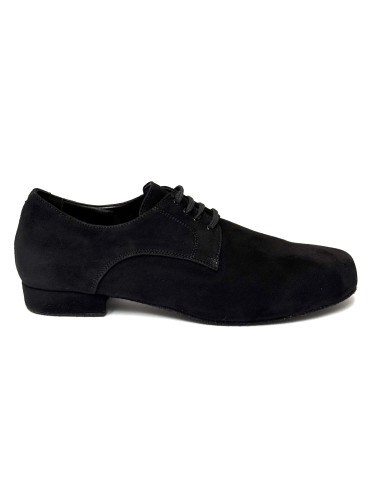 Scarpe da ballo uomo pallo da sala liscio latino tango articolo 887XL camoscio nero suola bufalo tacco 20