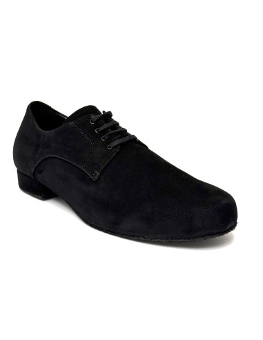 Scarpe da ballo uomo pallo da sala liscio latino tango articolo 887XL camoscio nero suola bufalo tacco 20