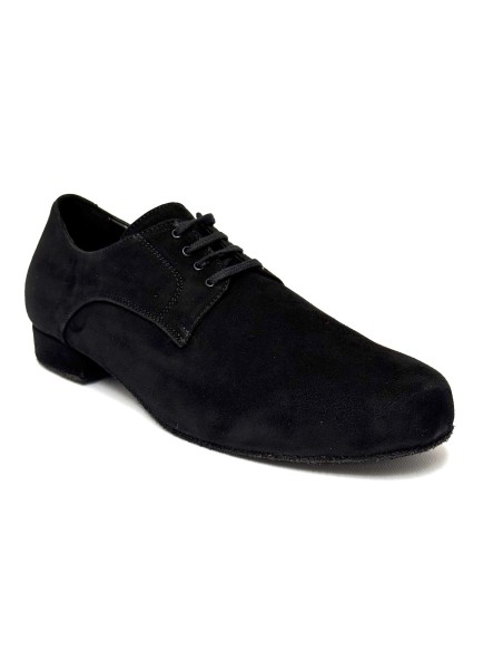 Scarpe da ballo uomo pallo da sala liscio latino tango articolo 887XL camoscio nero suola bufalo tacco 20