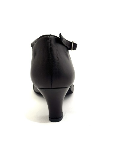 Scarpe da ballo donna ballo da sala liscio latino tango articolo 413 pelle nera tessuto canna di fucile suole bufalo tacco 50