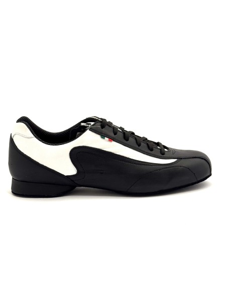 Scarpe da ballo uomo latino tango salsa bachata articolo SNEAKERSNB pelle nero bianco suola bufalo tacco 20