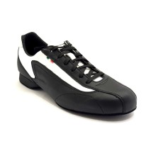 Scarpe da ballo uomo latino tango salsa bachata articolo SNEAKERSNB pelle nero bianco suola bufalo tacco 20 2