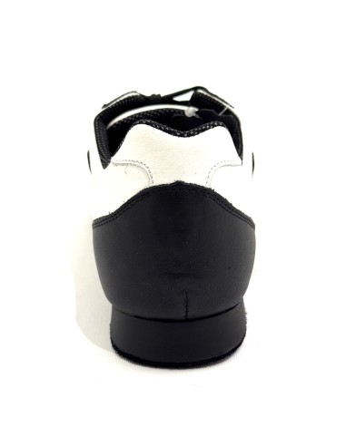 Scarpe da ballo uomo latino tango salsa bachata articolo SNEAKERSNB pelle nero bianco suola bufalo tacco 20