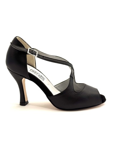 Scarpa da ballo donna latino americano caraibici salsa bachata ballo da sala tango articolo 2136 pelle nero suola cuoio tacco 90