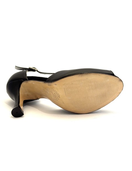 Scarpa da ballo donna latino americano caraibici salsa bachata ballo da sala tango articolo 2136 pelle nero suola cuoio tacco 90