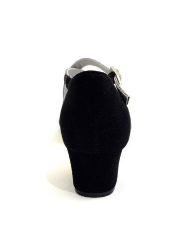 Scarpa da ballo donna latino caraibici salsa bachata articolo 2406 camoscio nero glitter arcobaleno suola cuoio tacco 40