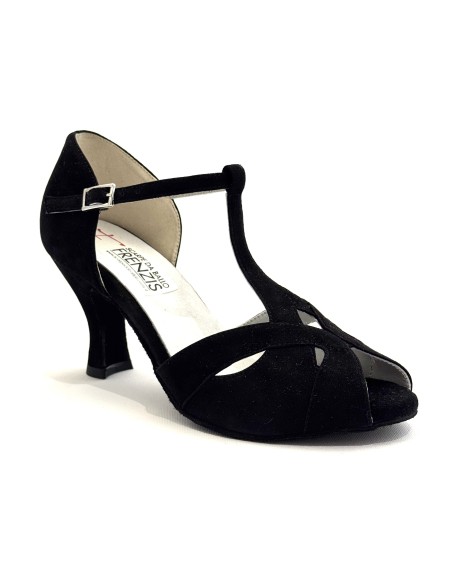Scarpa da ballo donna latino americano ballo da sala salsa bachata articolo 2022 camoscio nero suola bufalo tacco 70