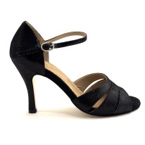 Scarpa da ballo donna tango argentino latino ballo da sala articolo 449 nabuk stampato nero suola cuoio tacco 90
