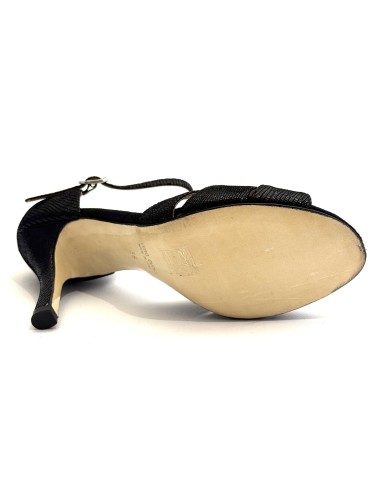 Scarpa da ballo donna tango argentino latino ballo da sala articolo 449 nabuk stampato nero suola cuoio tacco 90