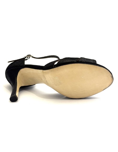 Scarpa da ballo donna tango argentino latino ballo da sala articolo 449 nabuk stampato nero suola cuoio tacco 90