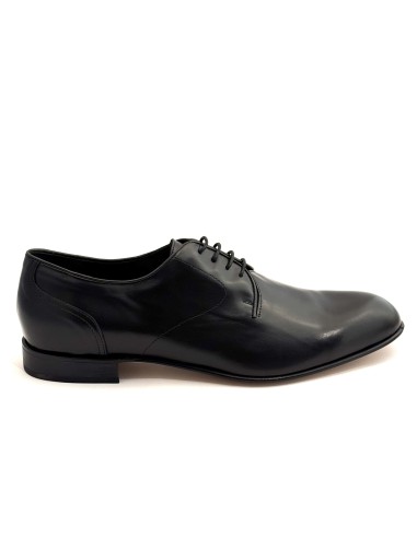 Scarpe da uomo elegante articolo 1175 pelle nera suola cuoio tacco 25