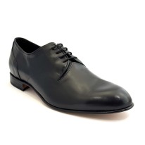 Scarpe da uomo elegante articolo 1175 pelle nera suola cuoio tacco 25 2
