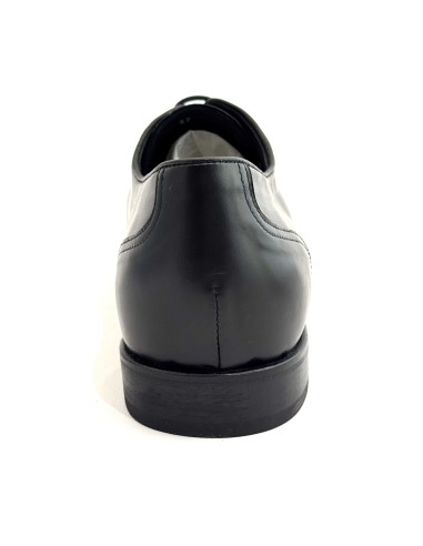 Scarpe da uomo elegante articolo 1175 pelle nera suola cuoio tacco 25