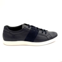 Sneaker casual uomo articolo 1281 pelle blu camoscio blu suola gomma bianca