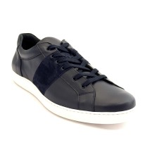 Sneaker casual uomo articolo 1281 pelle blu camoscio blu suola gomma bianca 2