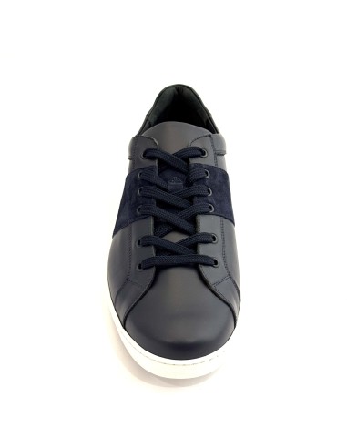 Sneaker casual uomo articolo 1281 pelle blu camoscio blu suola gomma bianca