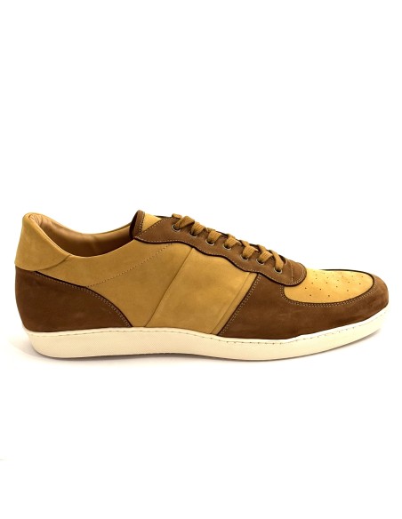 Sneaker casual uomo articolo ATREUS1 nabuk marrone beige suola gomma