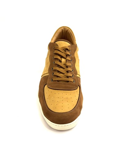 Sneaker casual uomo articolo ATREUS1 nabuk marrone beige suola gomma
