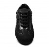 Sneakers tessuto e pelle nero suola gommina tacco 20
